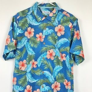 Tommy Bahama Brighton Bloom SBlue Allure Short Sleeve Size M